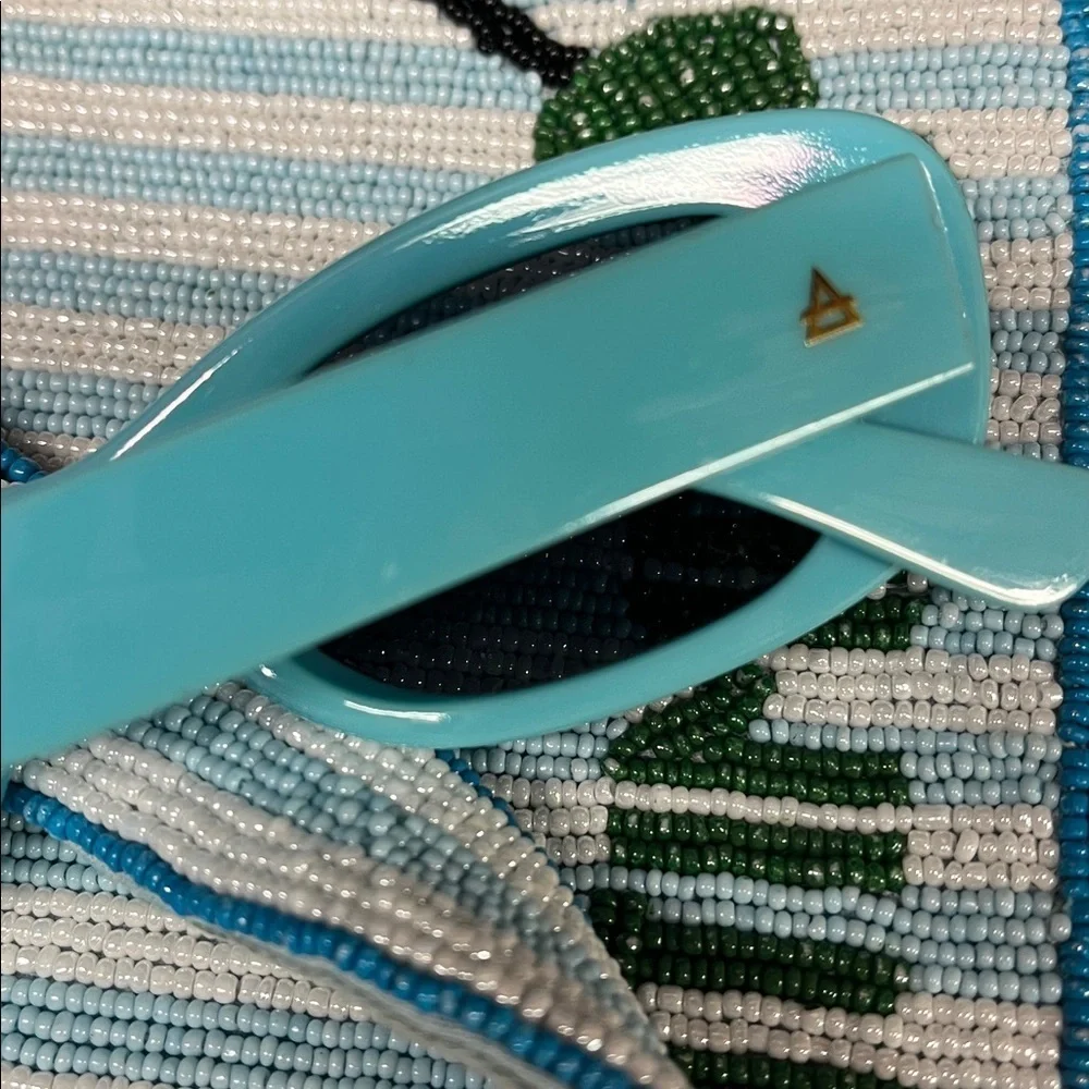 Anthropologie Aire Blue Rectangular Sunglasses New
